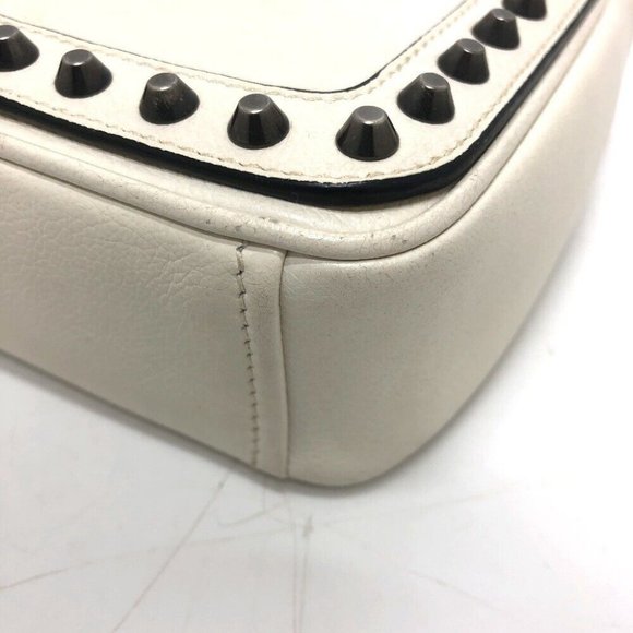 PRADA Logo studs ChainShoulder Bag Shoulder Bag Leather White - Picture 6 of 15